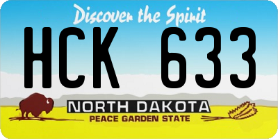 ND license plate HCK633