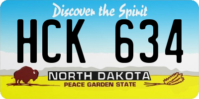 ND license plate HCK634