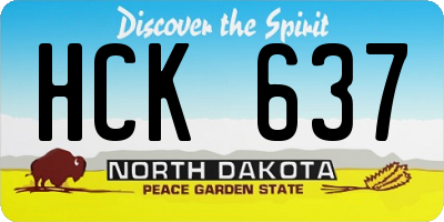 ND license plate HCK637