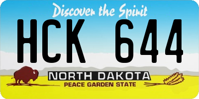 ND license plate HCK644