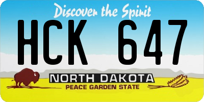 ND license plate HCK647