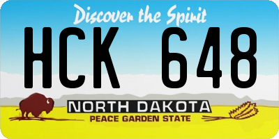 ND license plate HCK648