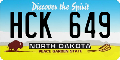 ND license plate HCK649