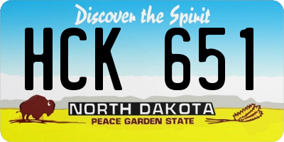 ND license plate HCK651