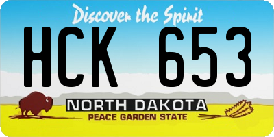 ND license plate HCK653