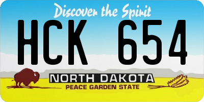 ND license plate HCK654