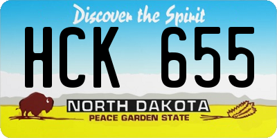 ND license plate HCK655