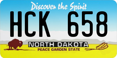 ND license plate HCK658