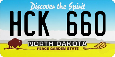 ND license plate HCK660