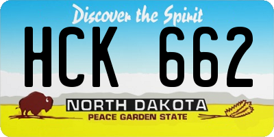 ND license plate HCK662