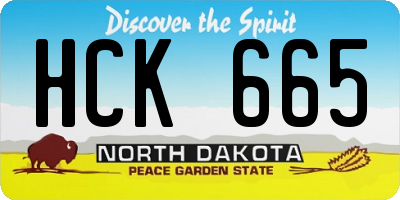 ND license plate HCK665