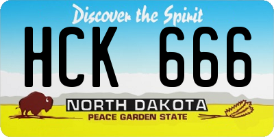 ND license plate HCK666