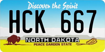 ND license plate HCK667