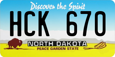 ND license plate HCK670