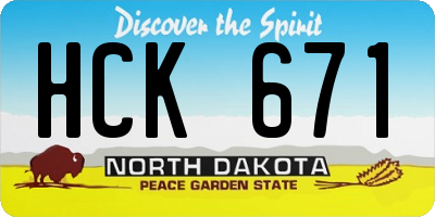 ND license plate HCK671