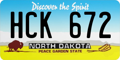 ND license plate HCK672