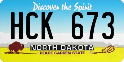 ND license plate HCK673