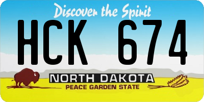 ND license plate HCK674