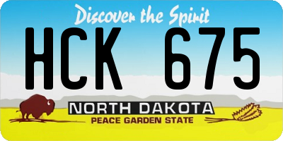 ND license plate HCK675