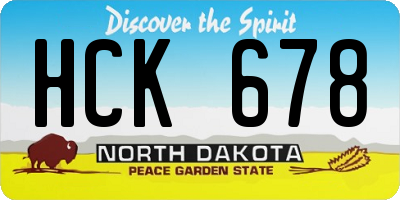 ND license plate HCK678