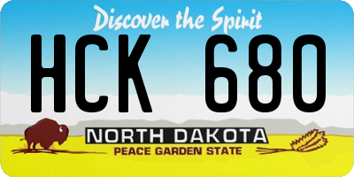 ND license plate HCK680