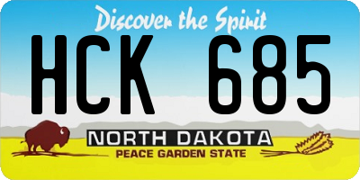 ND license plate HCK685