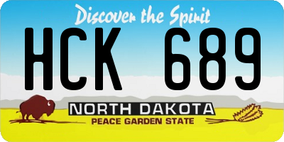 ND license plate HCK689