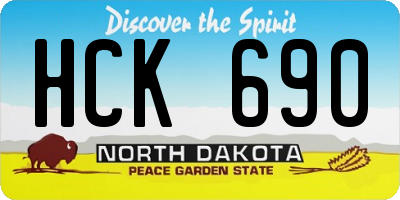 ND license plate HCK690