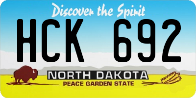 ND license plate HCK692