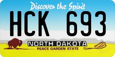 ND license plate HCK693