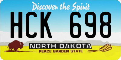 ND license plate HCK698