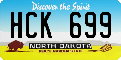 ND license plate HCK699