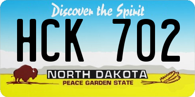 ND license plate HCK702