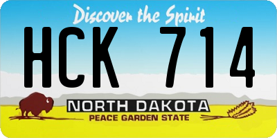 ND license plate HCK714