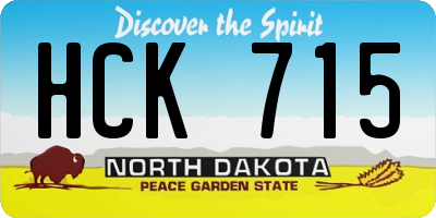 ND license plate HCK715