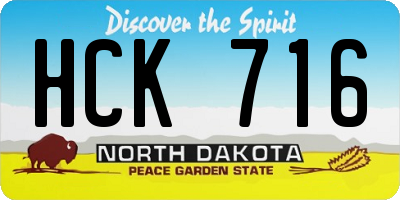 ND license plate HCK716