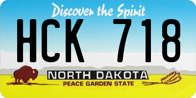ND license plate HCK718