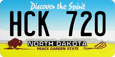 ND license plate HCK720