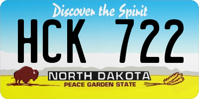 ND license plate HCK722