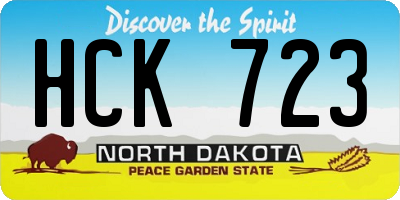 ND license plate HCK723