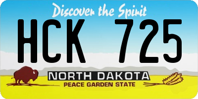 ND license plate HCK725