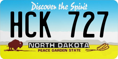 ND license plate HCK727
