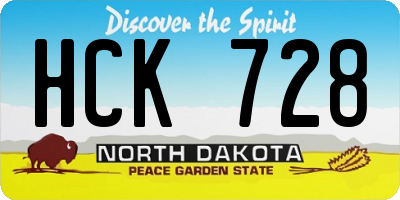 ND license plate HCK728