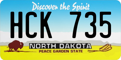ND license plate HCK735