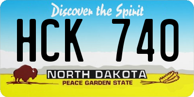 ND license plate HCK740