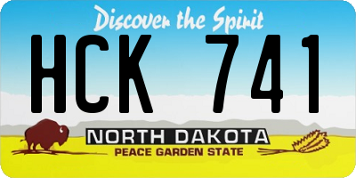 ND license plate HCK741