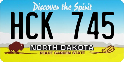 ND license plate HCK745