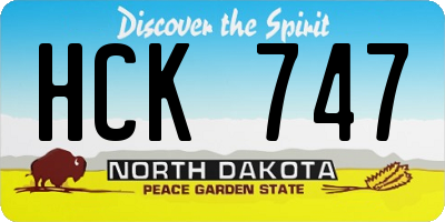 ND license plate HCK747