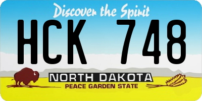 ND license plate HCK748