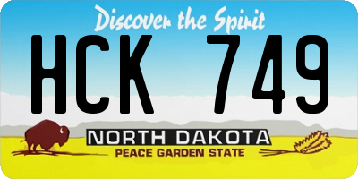 ND license plate HCK749